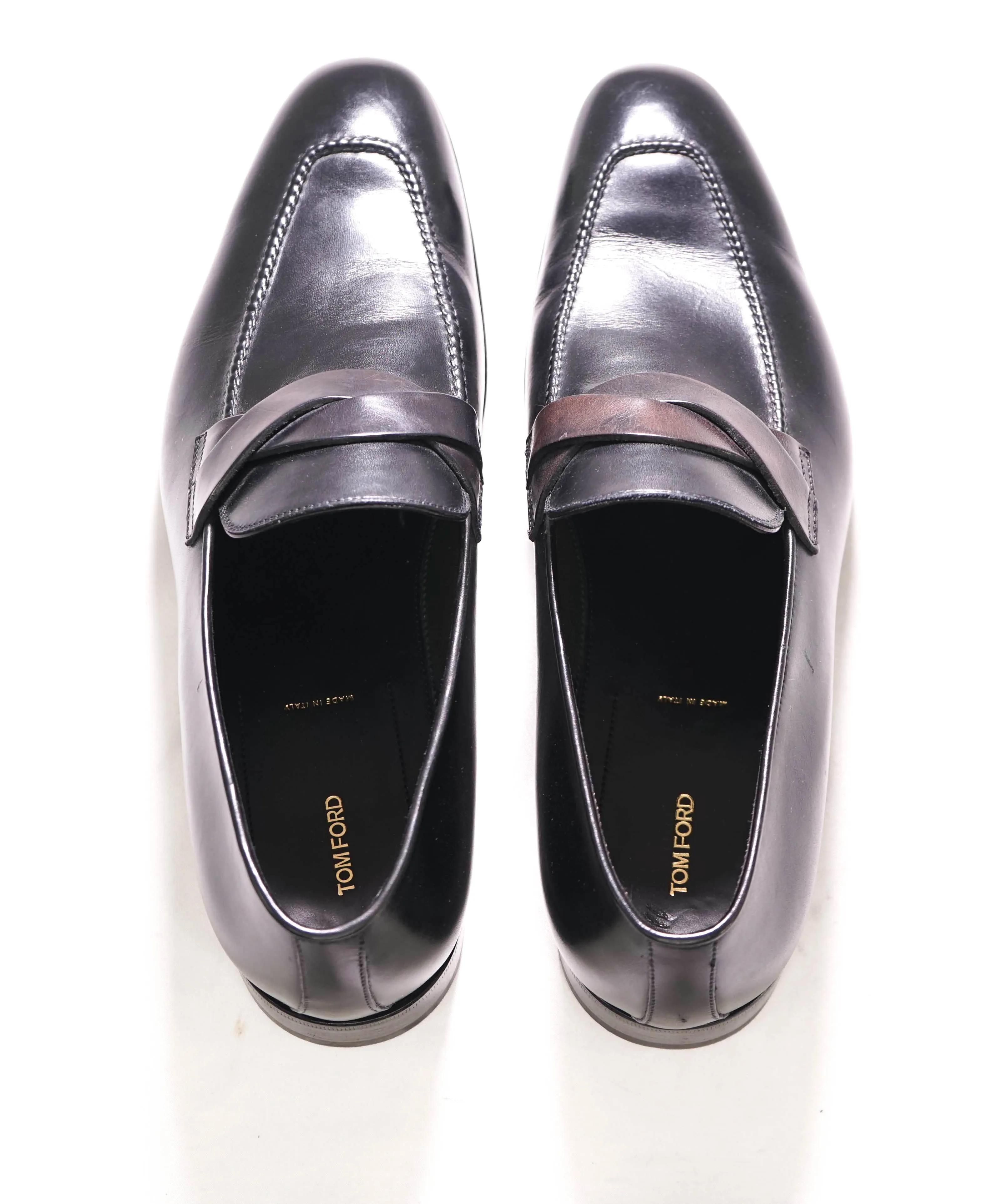 $1,790 TOM FORD - "TWIST" Black Slip On Dress Loafers - 10 US (9.5 Tom Ford)