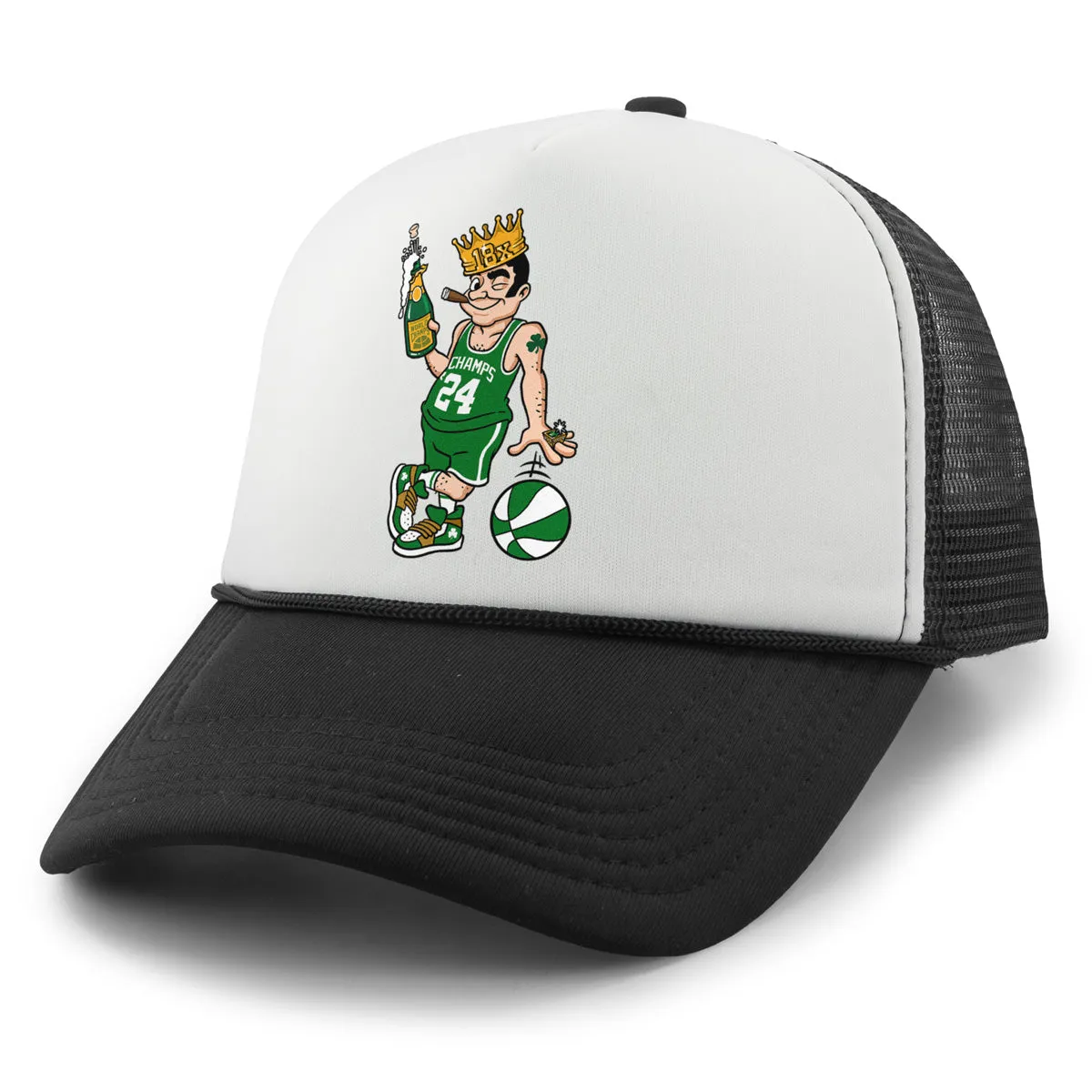 18x Boston Basketball Champions Leprechaun Foam Trucker Hat
