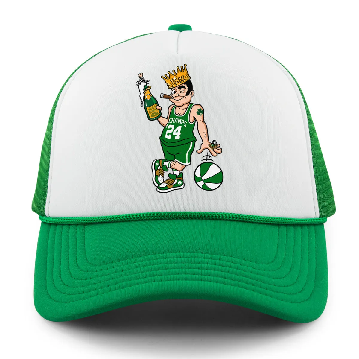18x Boston Basketball Champions Leprechaun Foam Trucker Hat