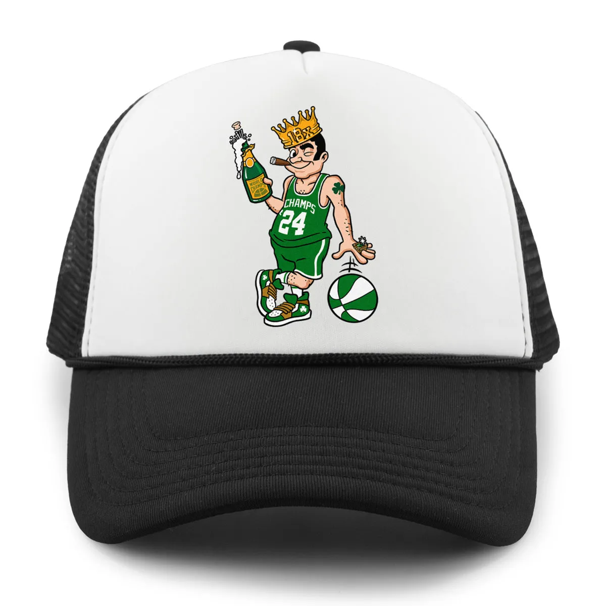 18x Boston Basketball Champions Leprechaun Foam Trucker Hat