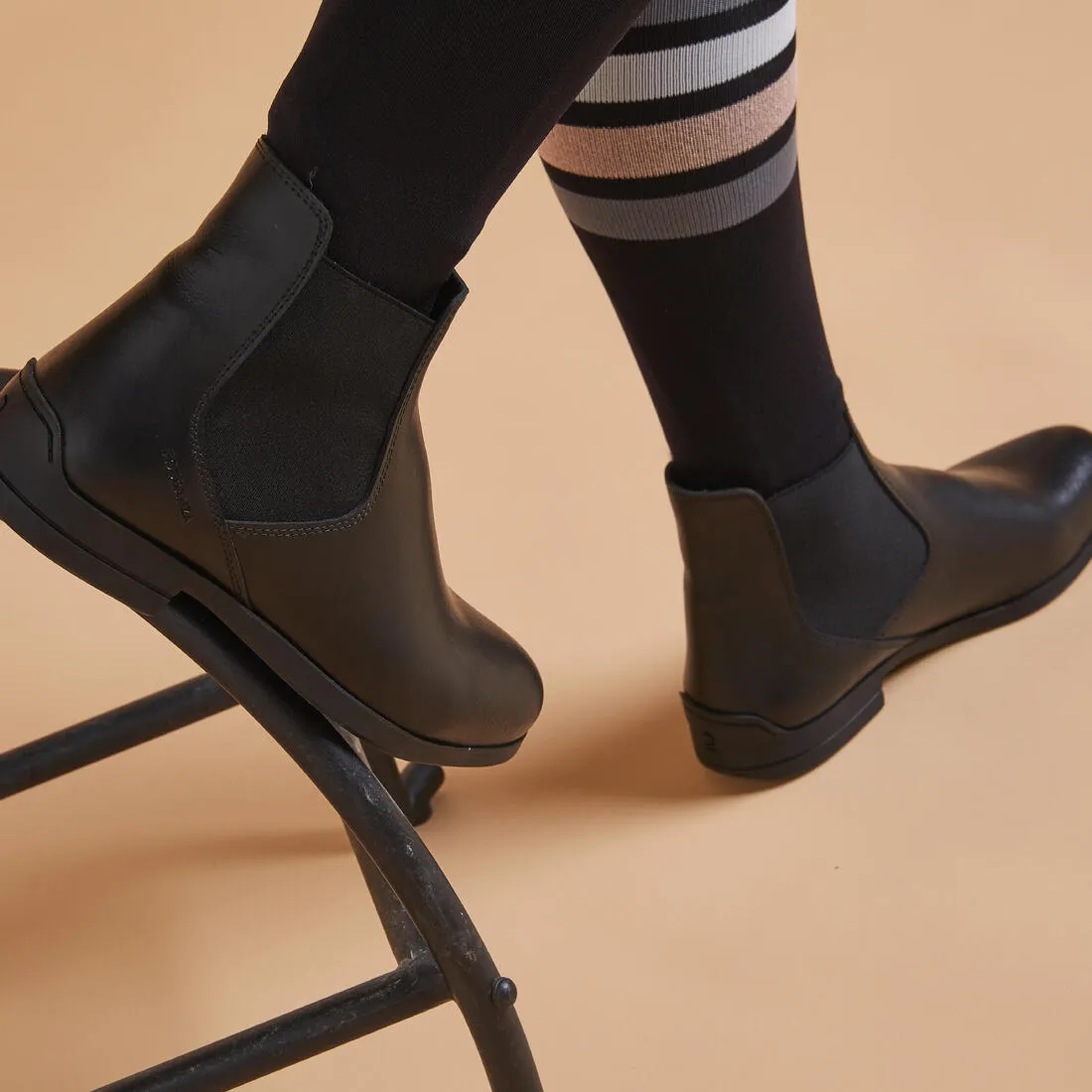 Adult Leather Horse Riding Jodhpur Boots 500