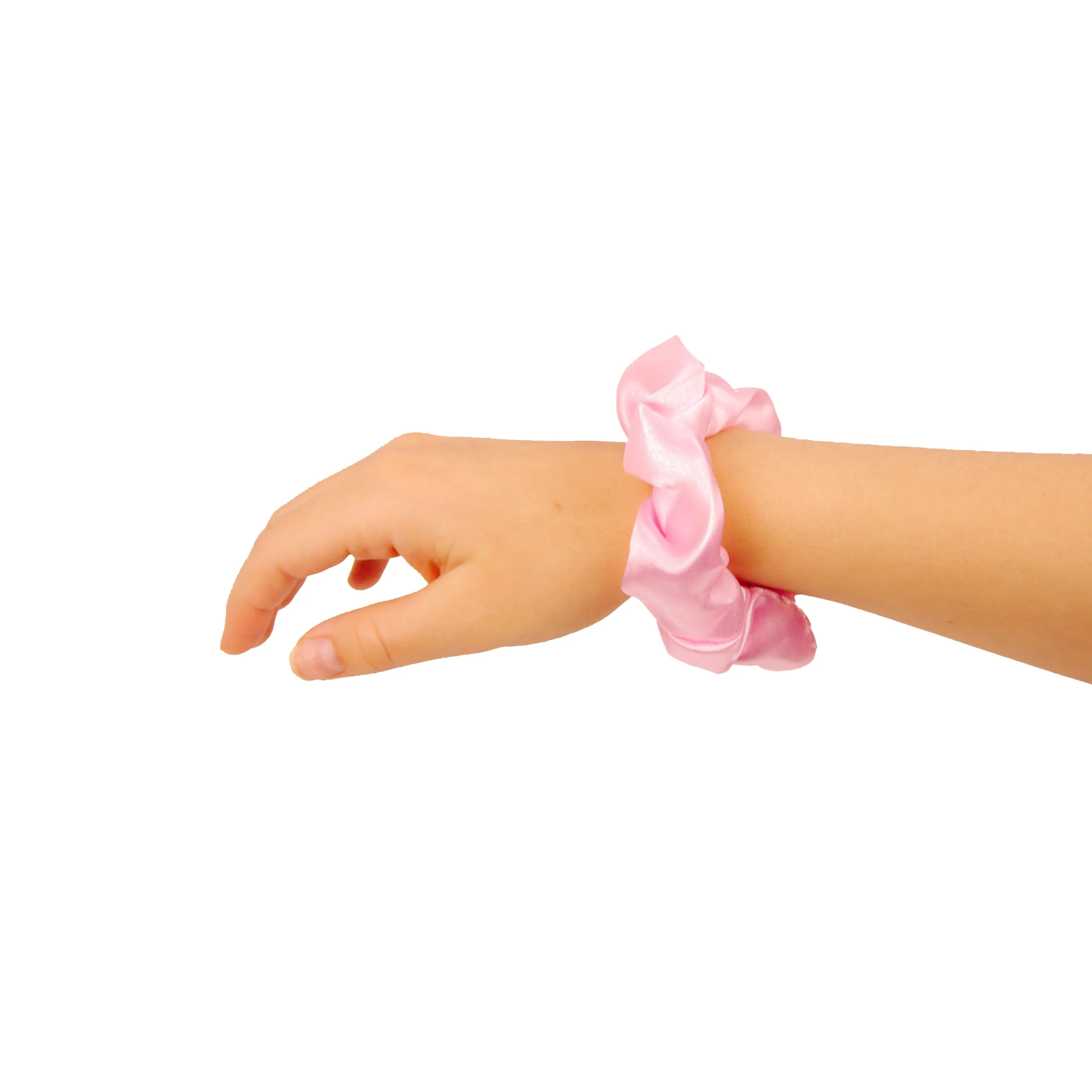 Amelia Beauty Products, Pink Satin Scrunchies, 3.5in Diameter, Gentle on Hair, Strong Hold, No Snag, No Dents or Creases. 8 Pack