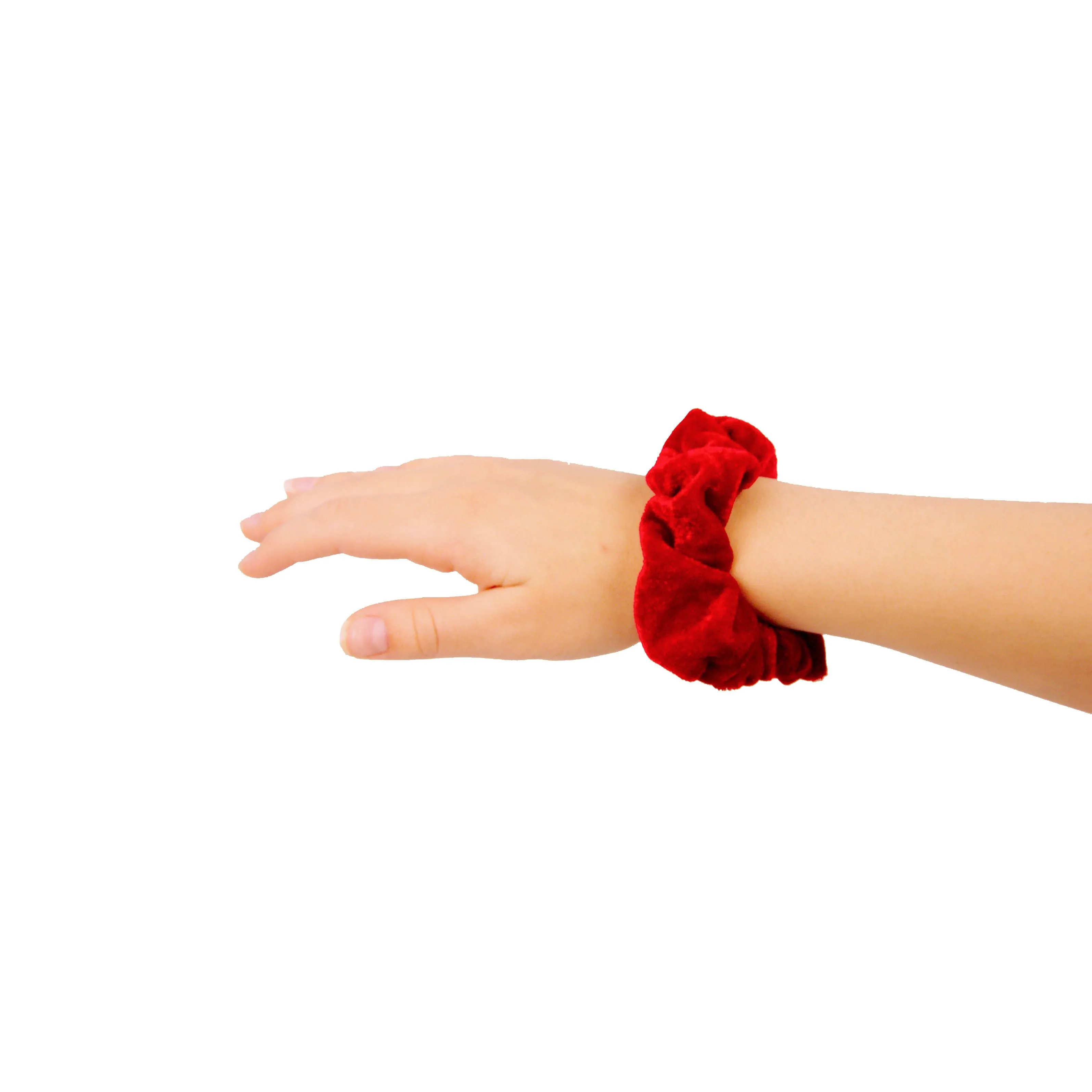 Amelia Beauty, Red, White and Blue Velvet Scrunchies, 3.5in Diameter, Gentle on Hair, Strong Hold, No Snag, No Dents or Creases. 8 Pack