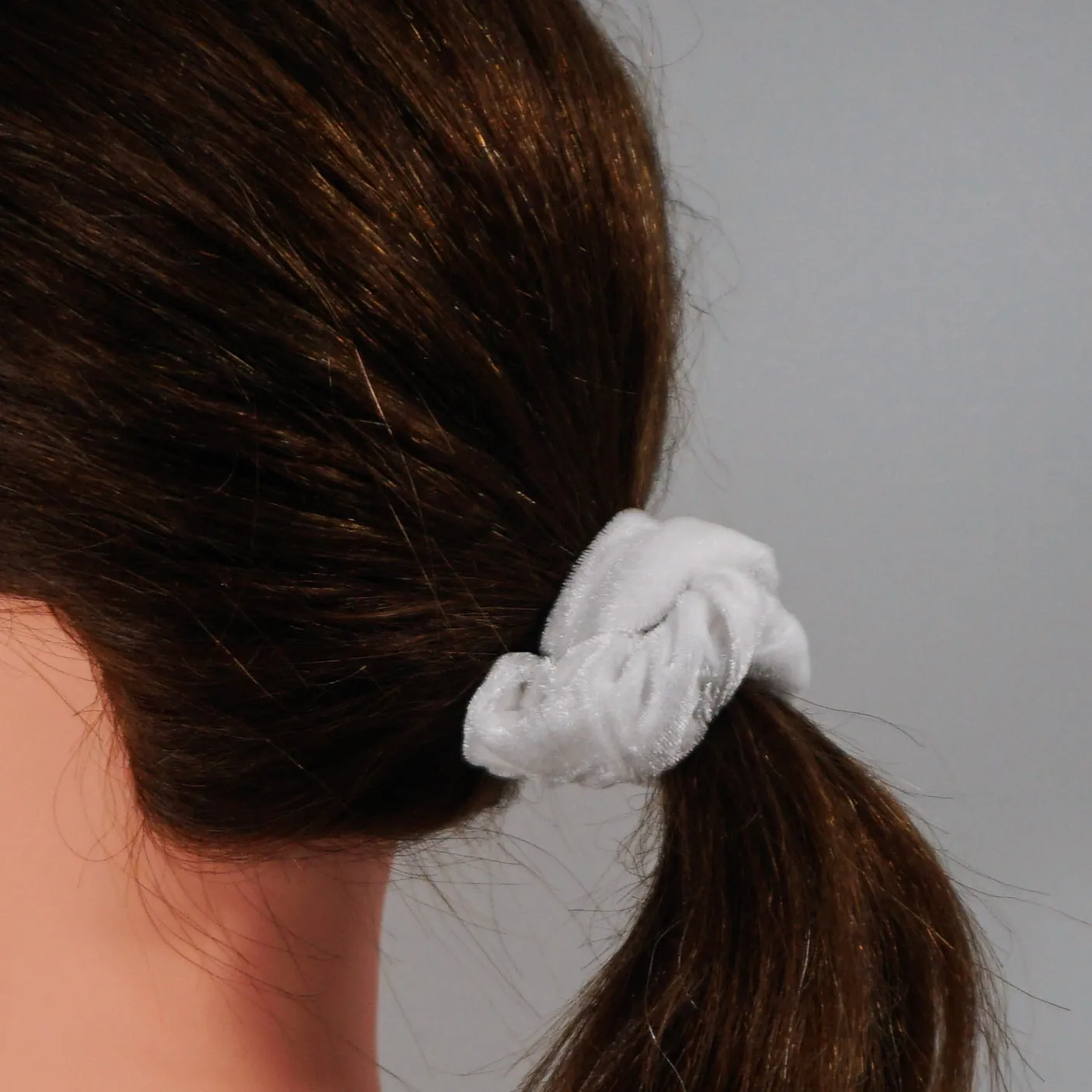 Amelia Beauty, Red, White and Blue Velvet Scrunchies, 3.5in Diameter, Gentle on Hair, Strong Hold, No Snag, No Dents or Creases. 8 Pack