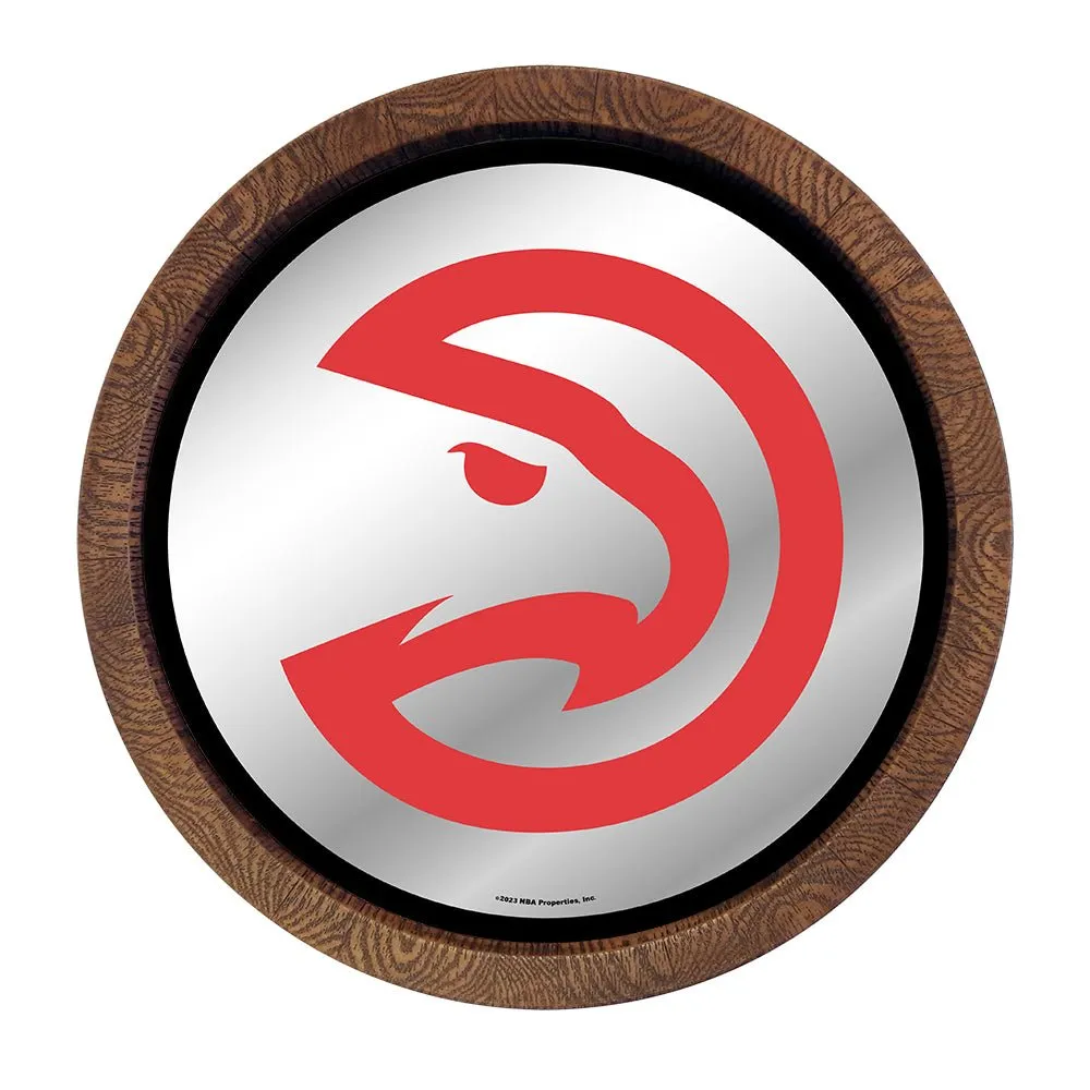 Atlanta Hawks: "Faux" Barrel Top Mirrored Wall Sign