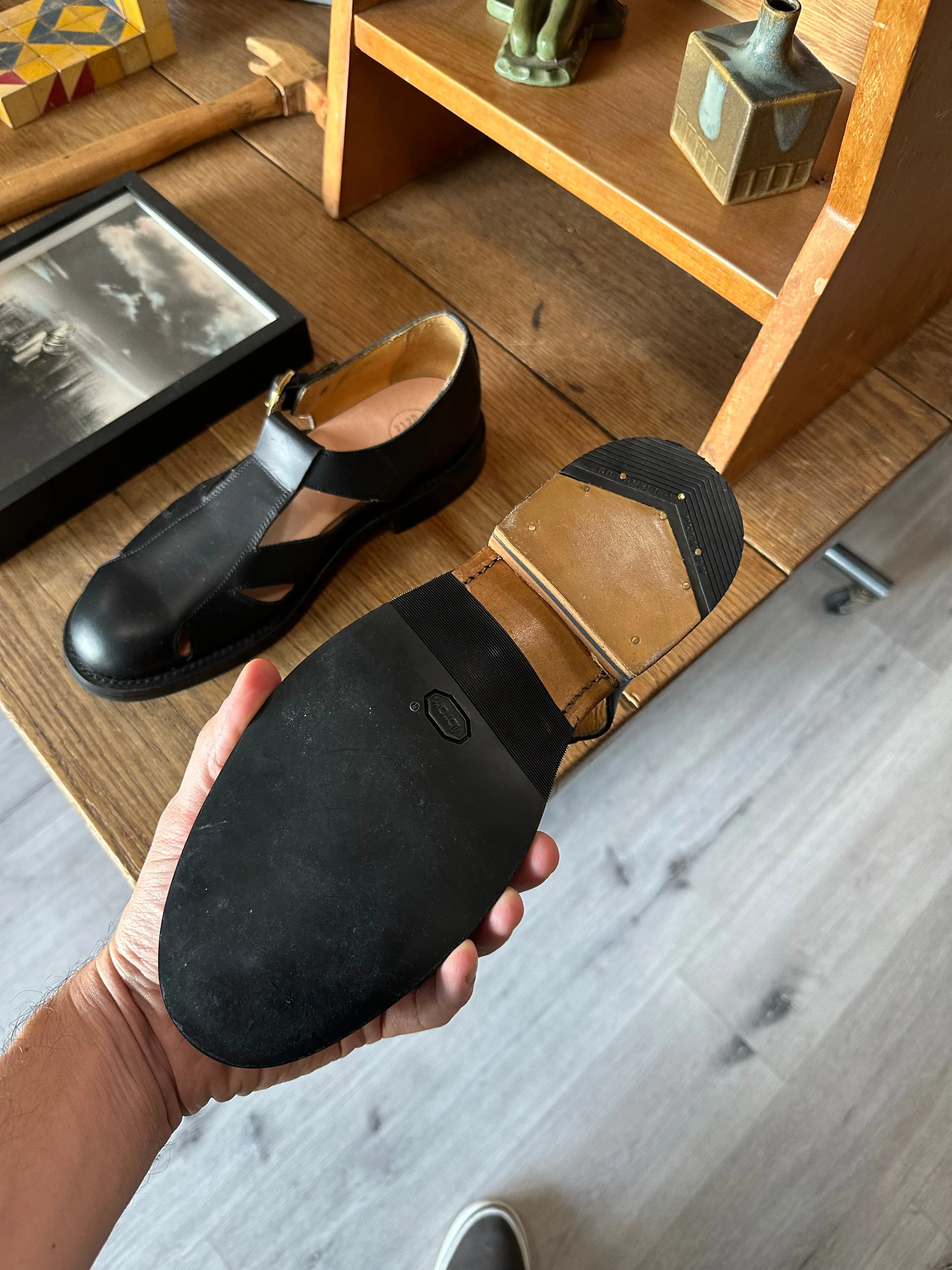 Autumn Sandal - Black Leather