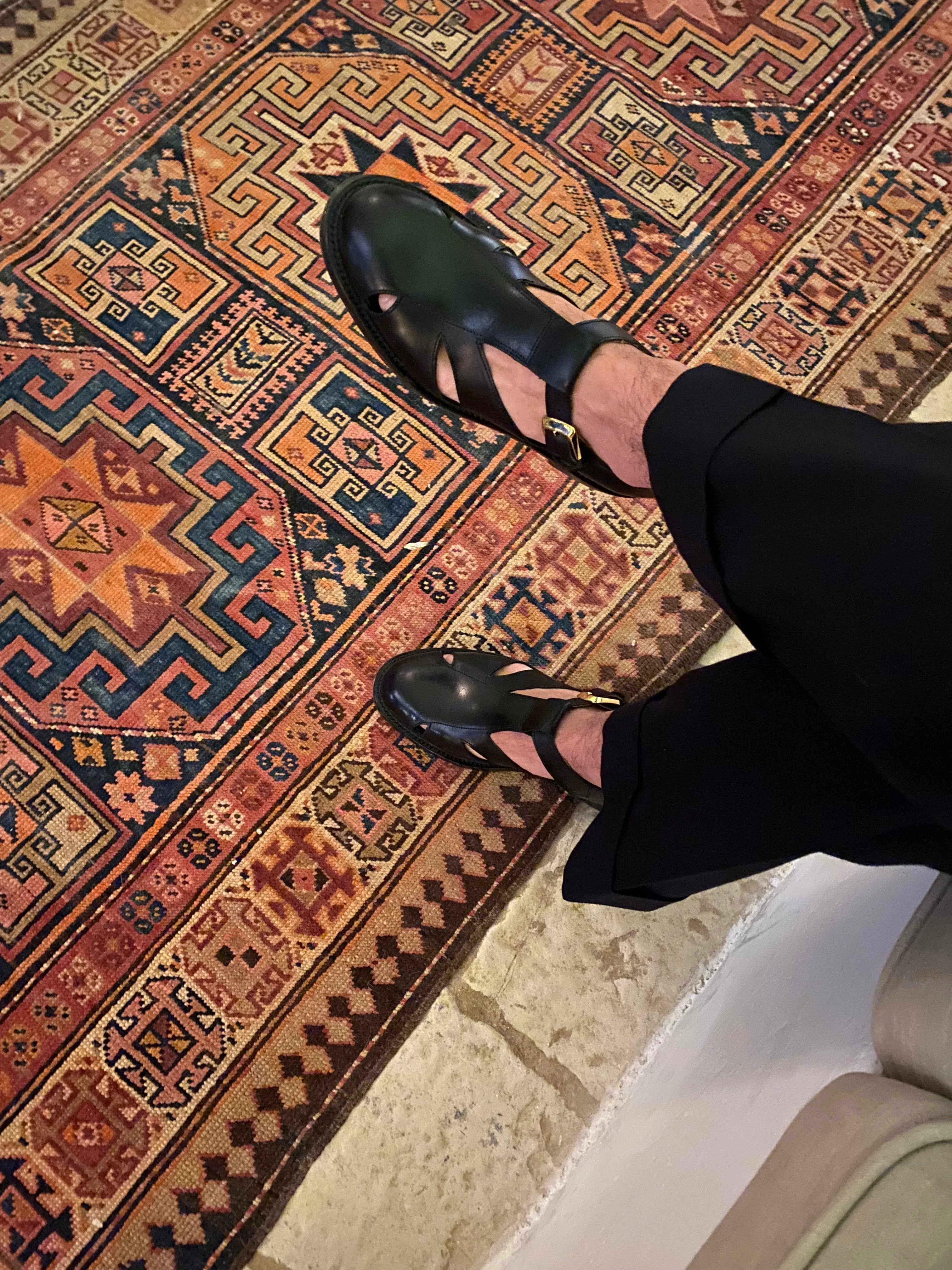Autumn Sandal - Black Leather