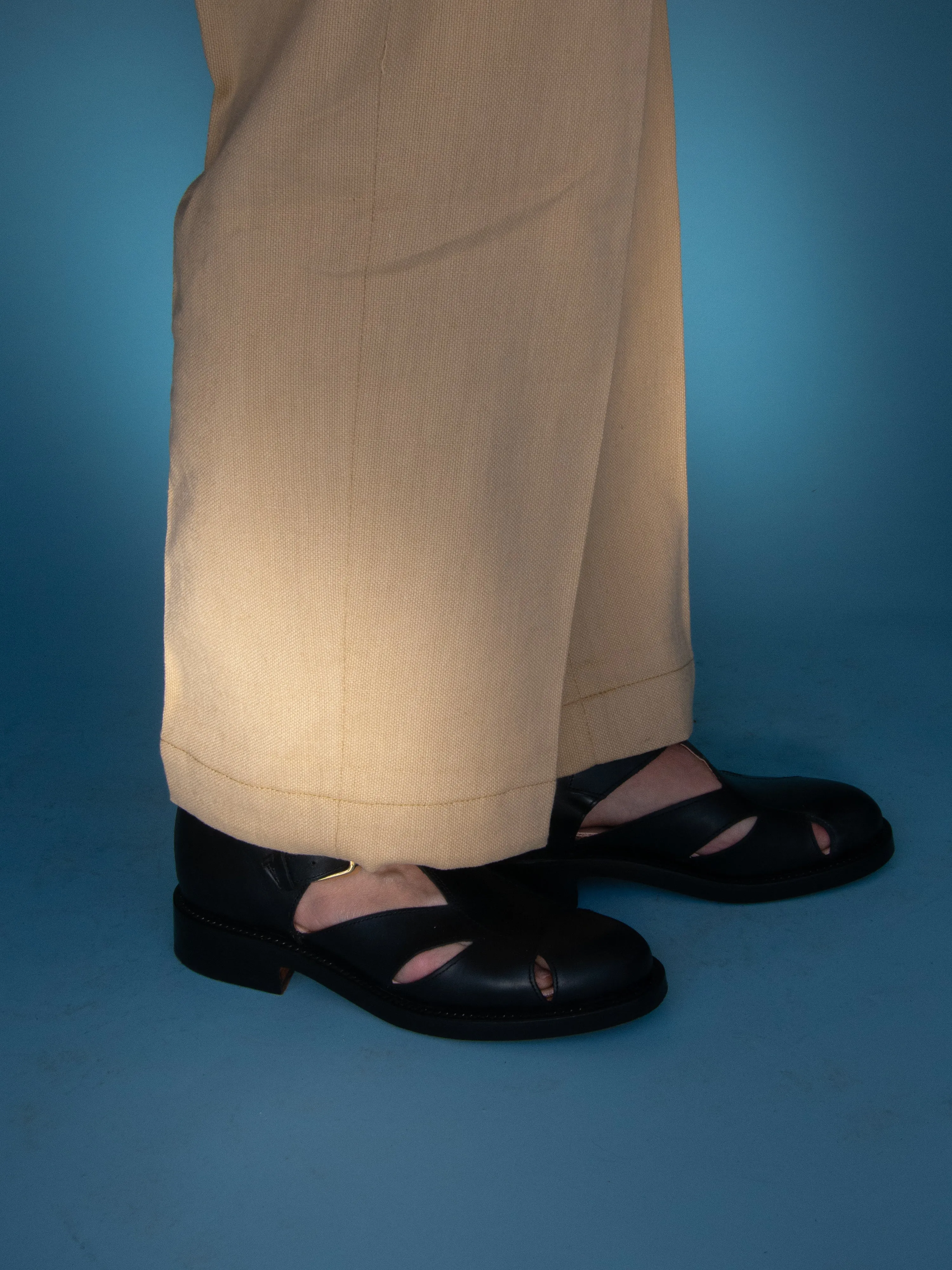 Autumn Sandal - Black Leather