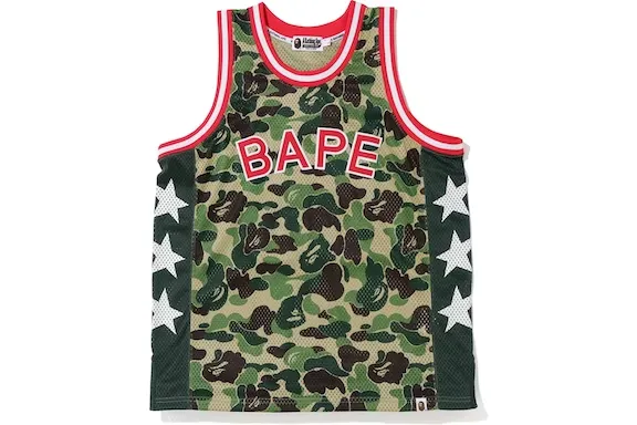 BAPE ABC Camo Basketball Tank Top Green