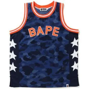 BAPE Color Camo Basketball Tank Top Navy