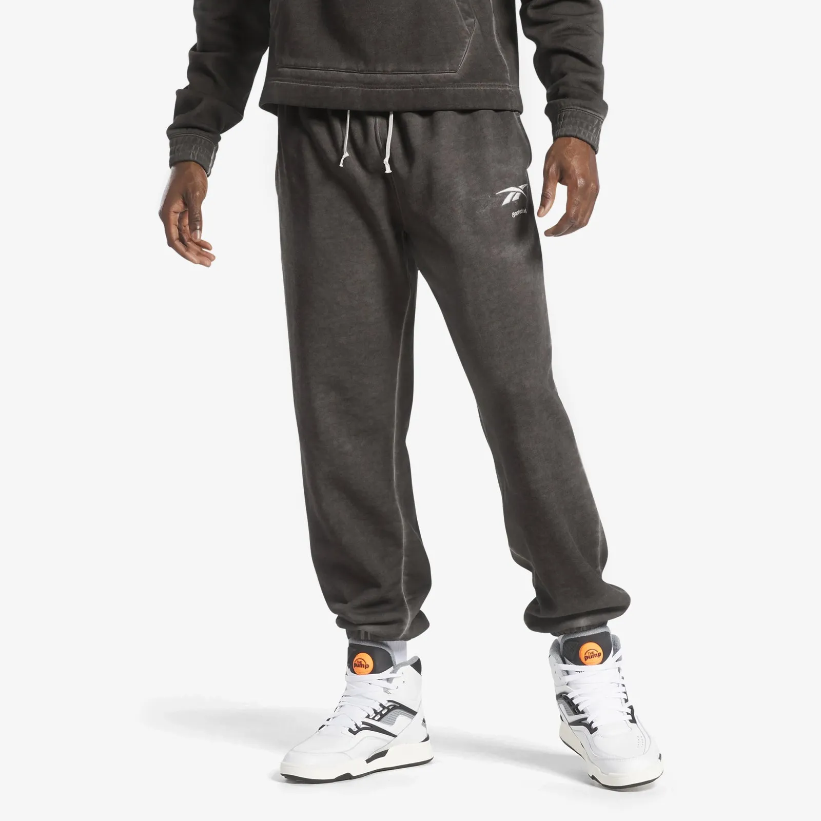 Basketball Court Top Bi-Dye Fleece Pants - Black