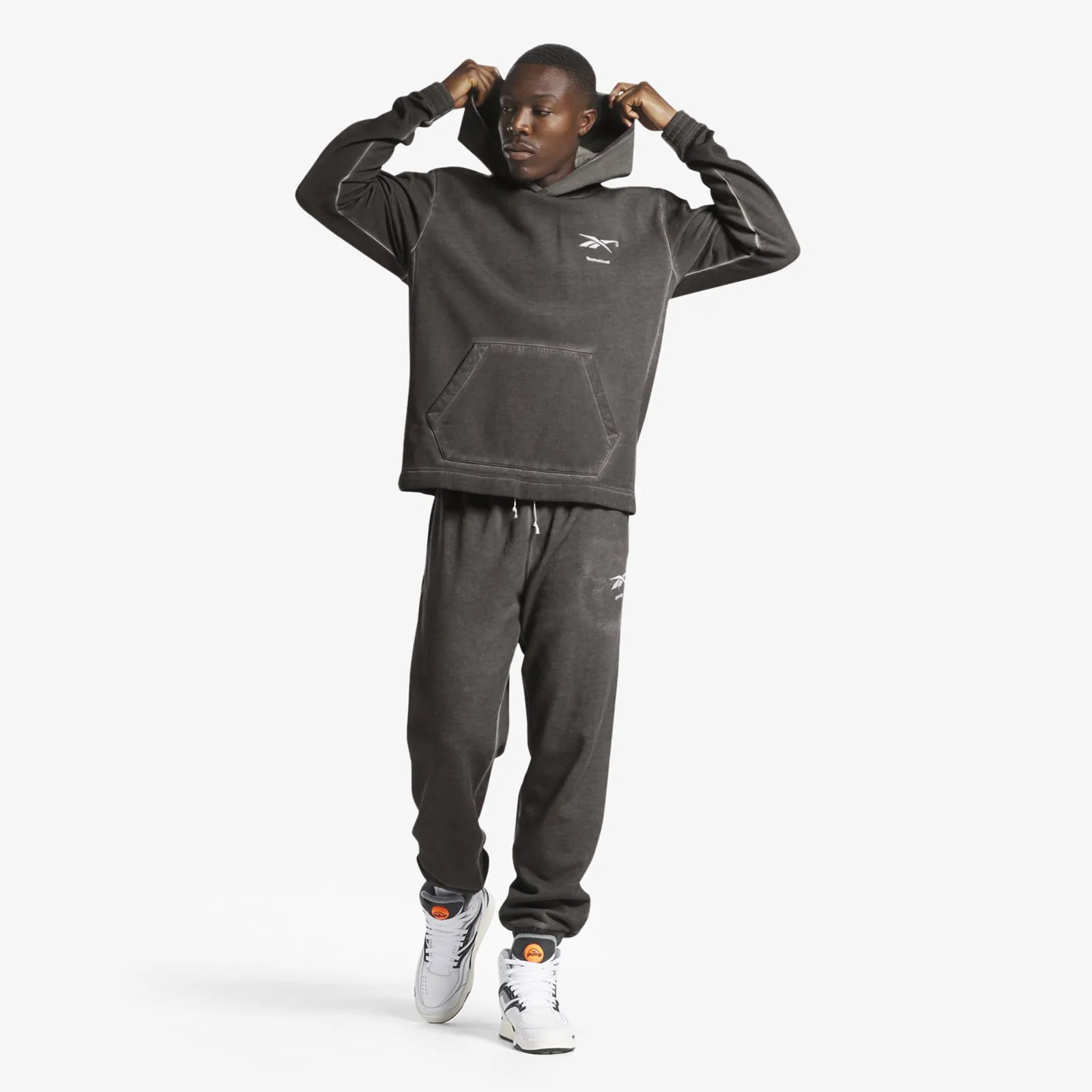 Basketball Court Top Bi-Dye Hoodie - Black