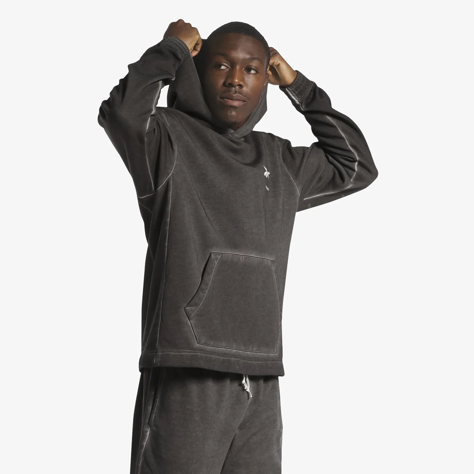 Basketball Court Top Bi-Dye Hoodie - Black