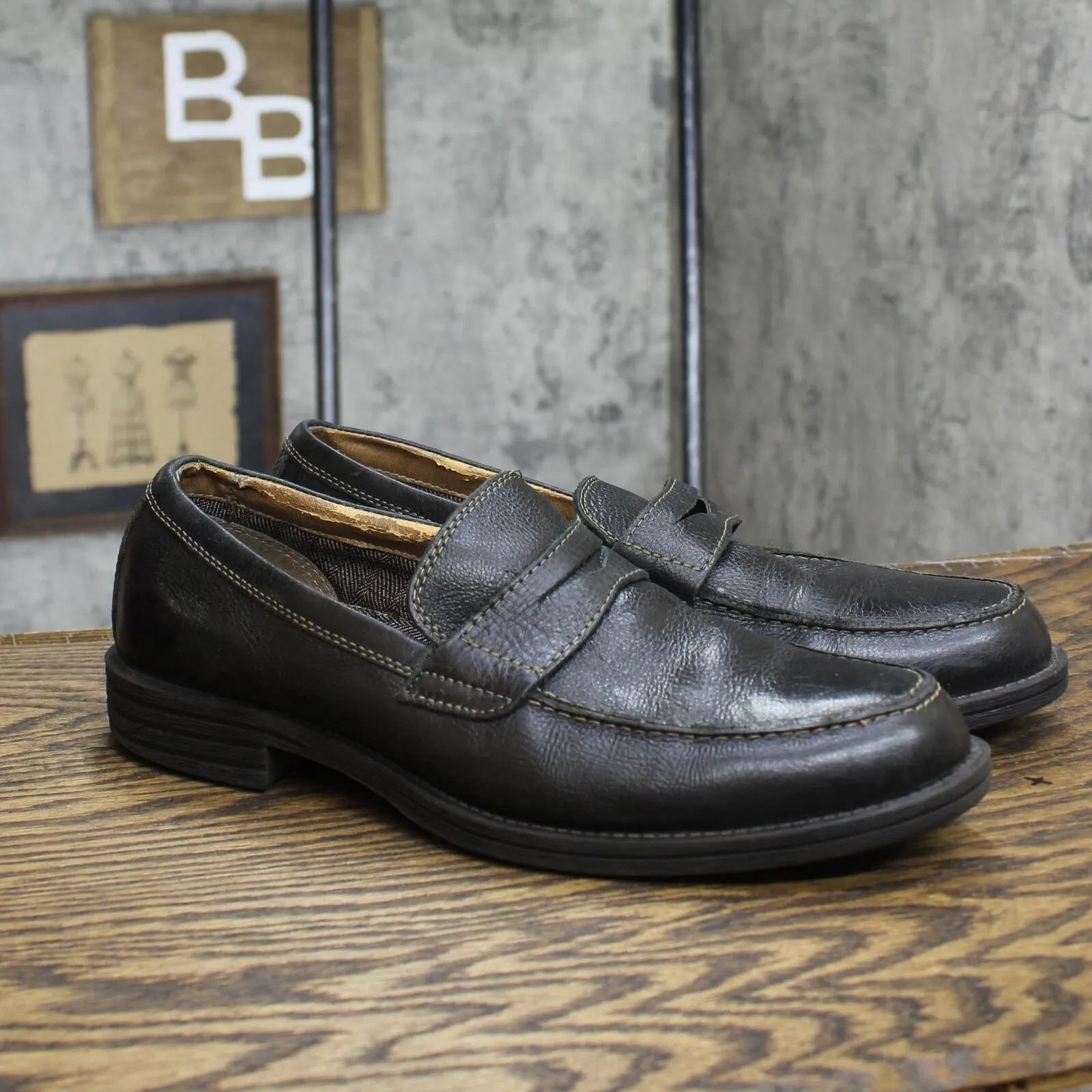 Bass Mens Pull On Loafers Dress Shoes 166689cc0a4c2b Black 7.5M