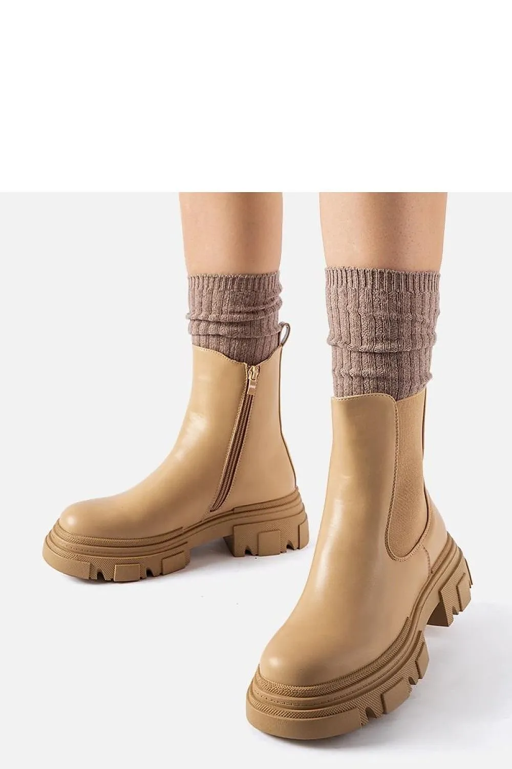 Beige boots with rubber insert D'Isola