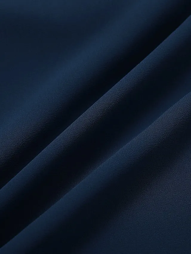 BerryBetty - Women‘s A Line Dress Chiffon Dress Midi Dress Navy Blue Short Sleeve Color Gradient Patchwork Spring Summer V Neck Stylish Elegant Party 2024 S M L XL XXL 3XL / Party Dress
