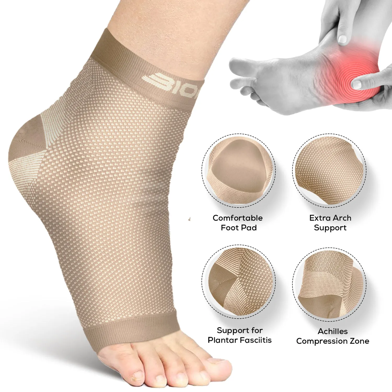 Bionix Plantar Fasciitis Socks - Compression Socks for Plantar Fasciitis