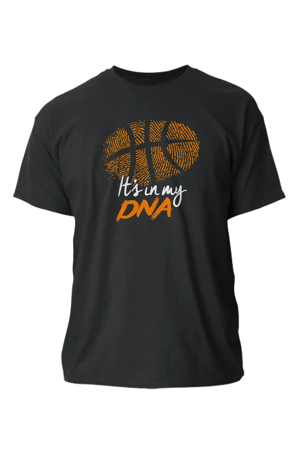 Black It's In My DNA Basketball Print Short Sleeve Men's T Shirt