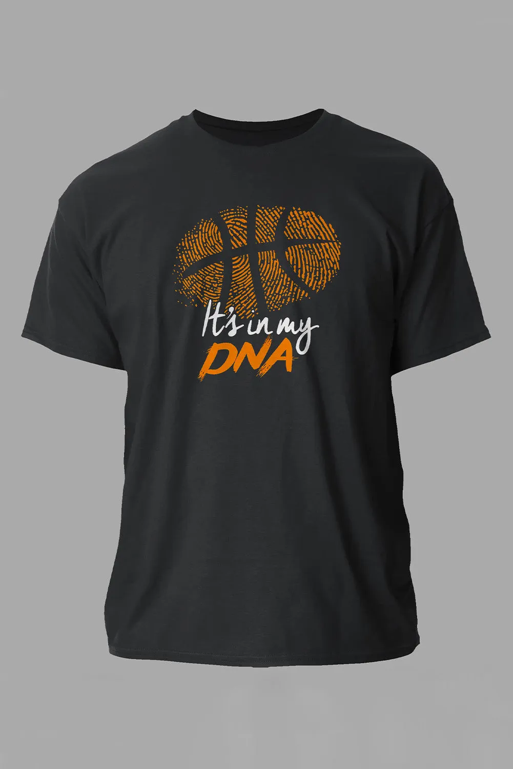 Black It's In My DNA Basketball Print Short Sleeve Men's T Shirt