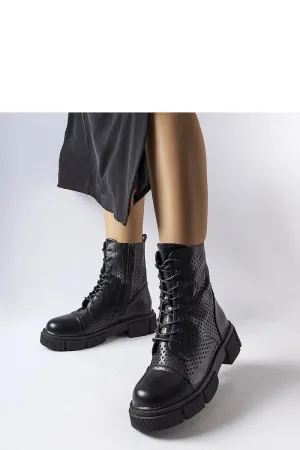 Black lacy ankle boots