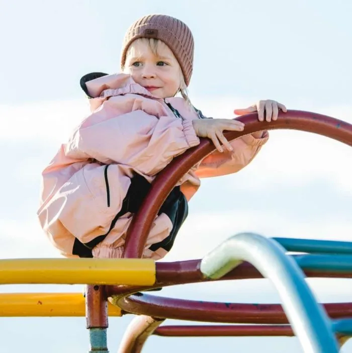 Calikids One Piece Rain Suit in Blush 12M to 5Y