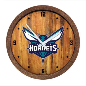 Charlotte Hornets: "Faux" Barrel Top Clock