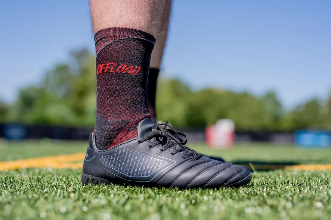 Chaussettes de rugby antidérapantes R500 Mid