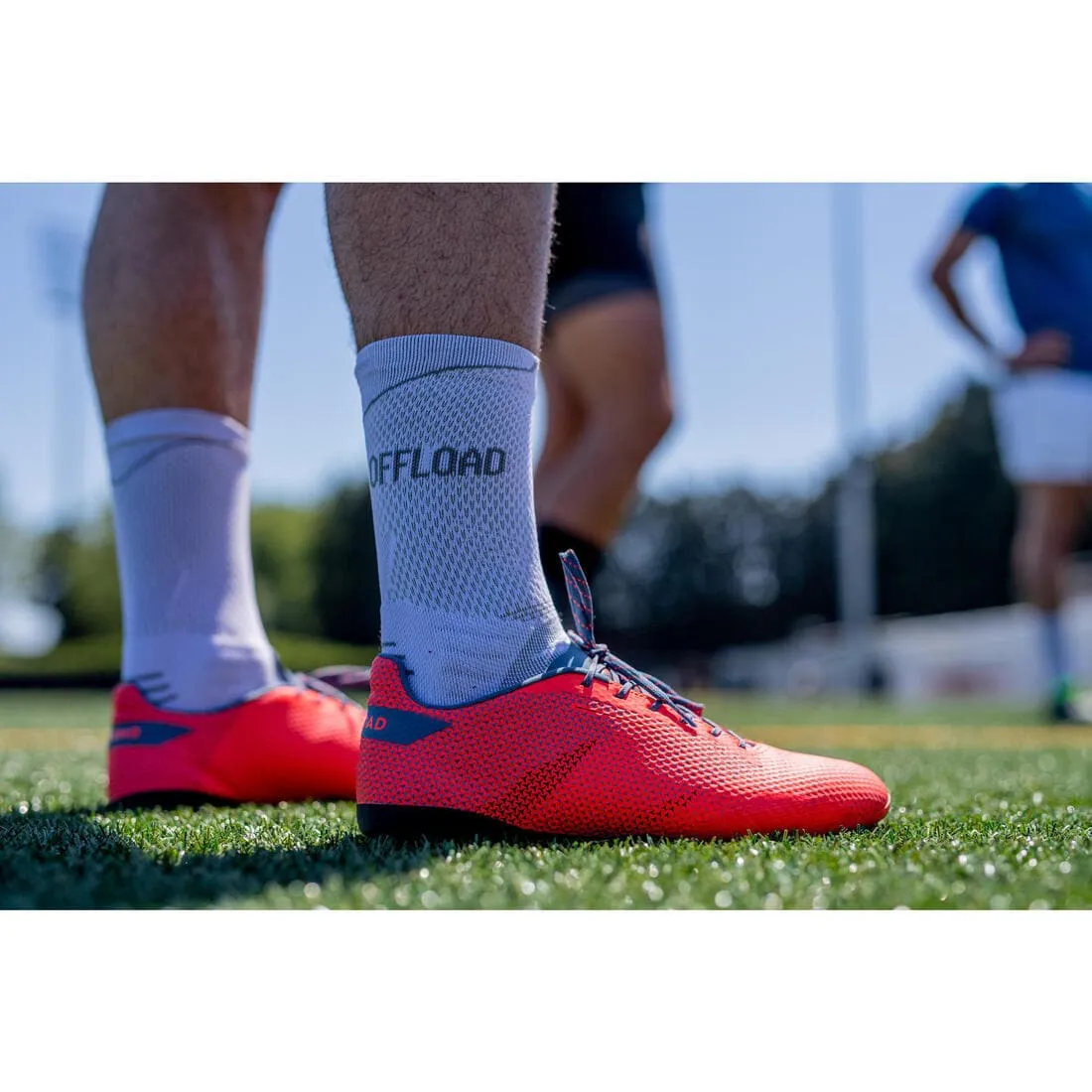 Chaussettes de rugby antidérapantes R500 Mid