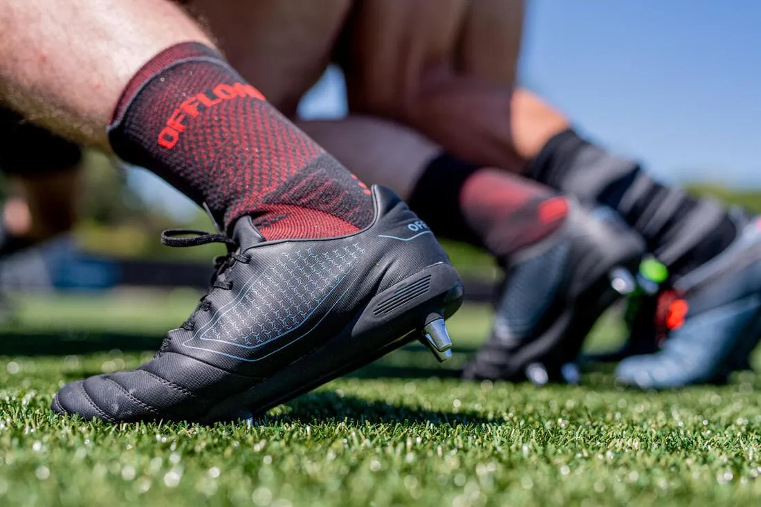 Chaussettes de rugby antidérapantes R500 Mid
