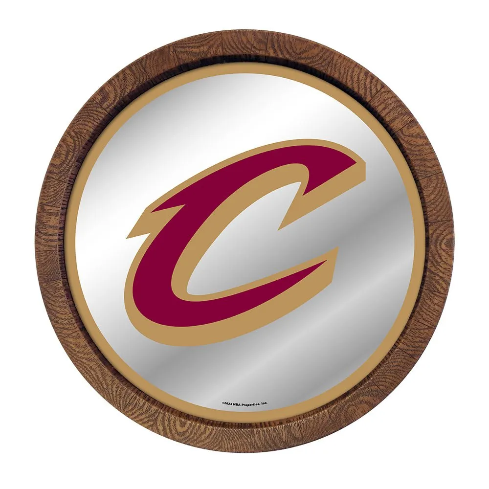 Cleveland Cavaliers: "Faux" Barrel Top Mirrored Wall Sign