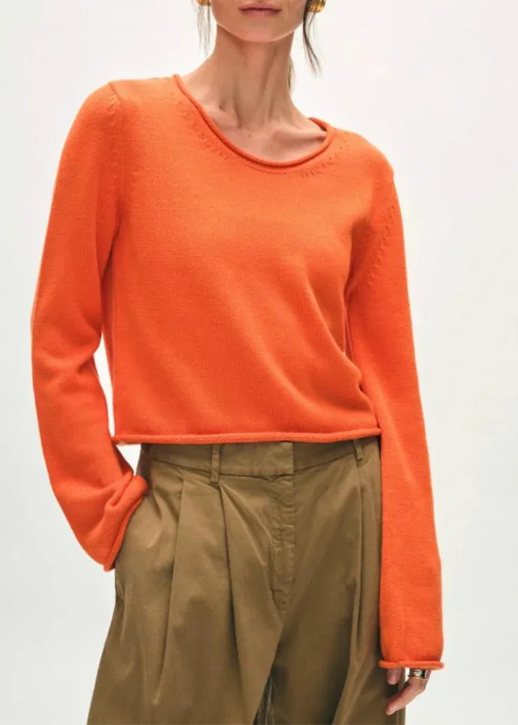 Cotton Roll Trim Sweater