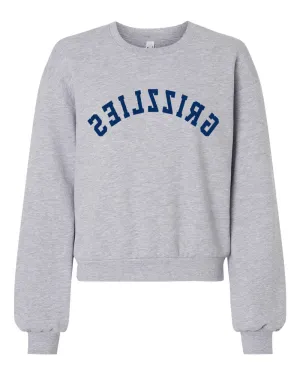 Cropped Balloon Sleeve Grizzlies Sweatshirt/ Adult Memphis  Basketball Sweatshirts/ Grizz Sweatshirt