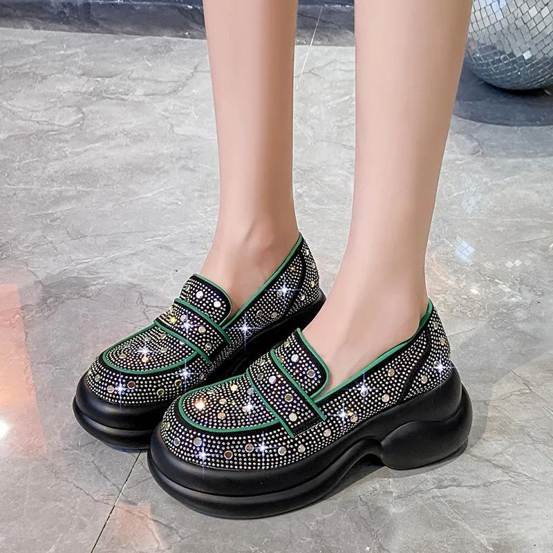Crystal High Quality Retro Loafers