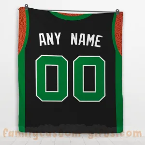 Custom Premium Quilt Blanket Boston Jersey Basketball Personalized Quilt Gifts for Her & Him