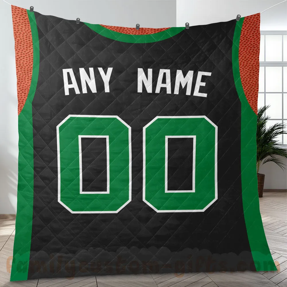 Custom Premium Quilt Blanket Boston Jersey Basketball Personalized Quilt Gifts for Her & Him