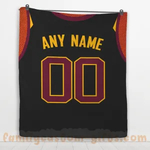 Custom Premium Quilt Blanket Cleveland Jersey Basketball Personalized Quilt Gifts for Her & Him
