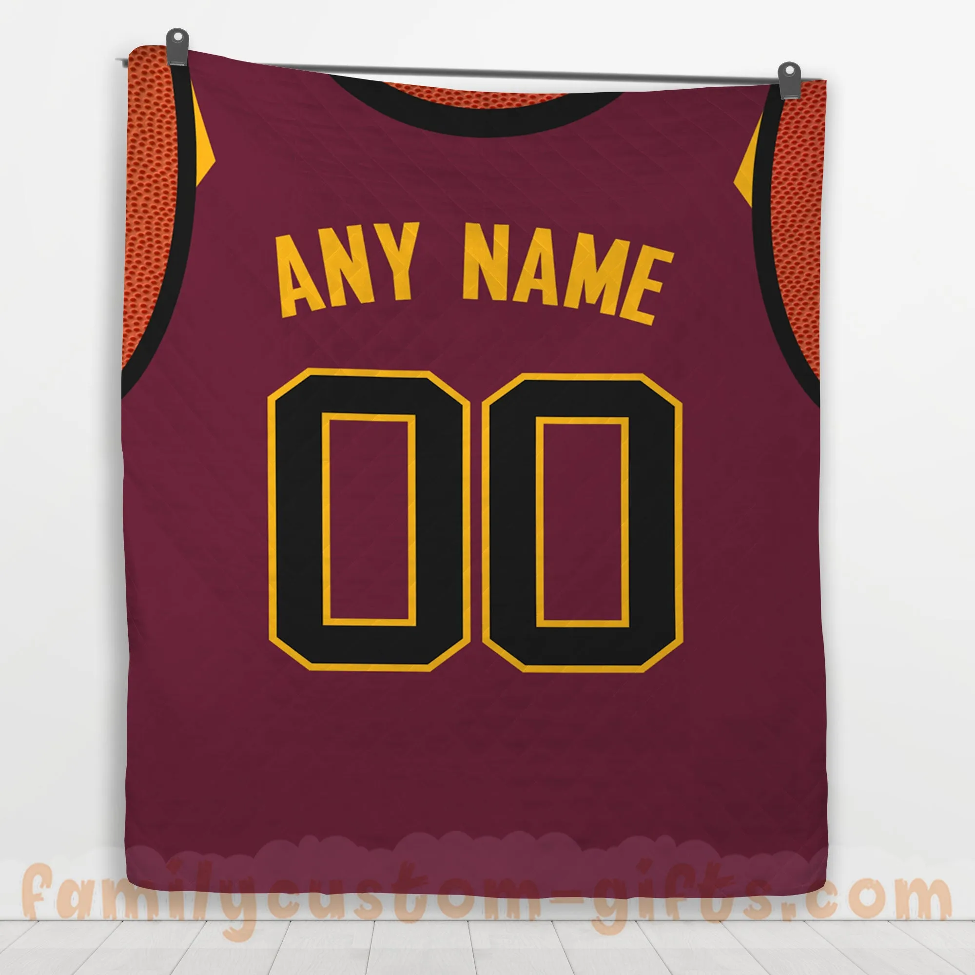 Custom Premium Quilt Blanket Cleveland Jersey Basketball Personalized Quilt Gifts for Her & Him