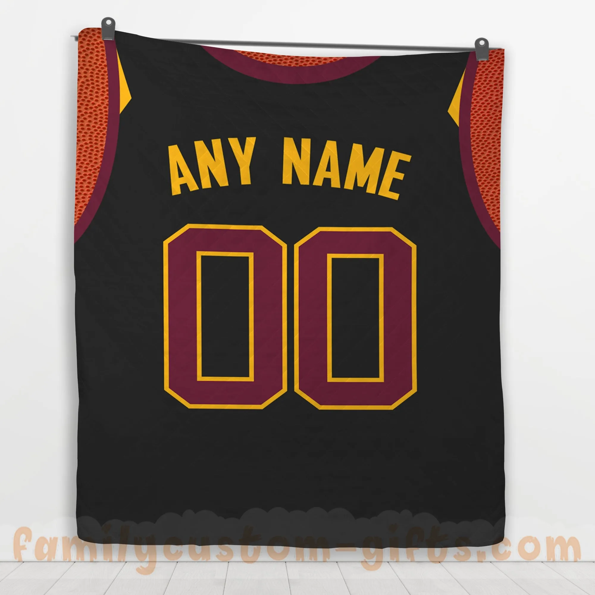 Custom Premium Quilt Blanket Cleveland Jersey Basketball Personalized Quilt Gifts for Her & Him