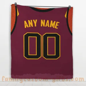Custom Premium Quilt Blanket Cleveland Jersey Basketball Personalized Quilt Gifts for Her & Him