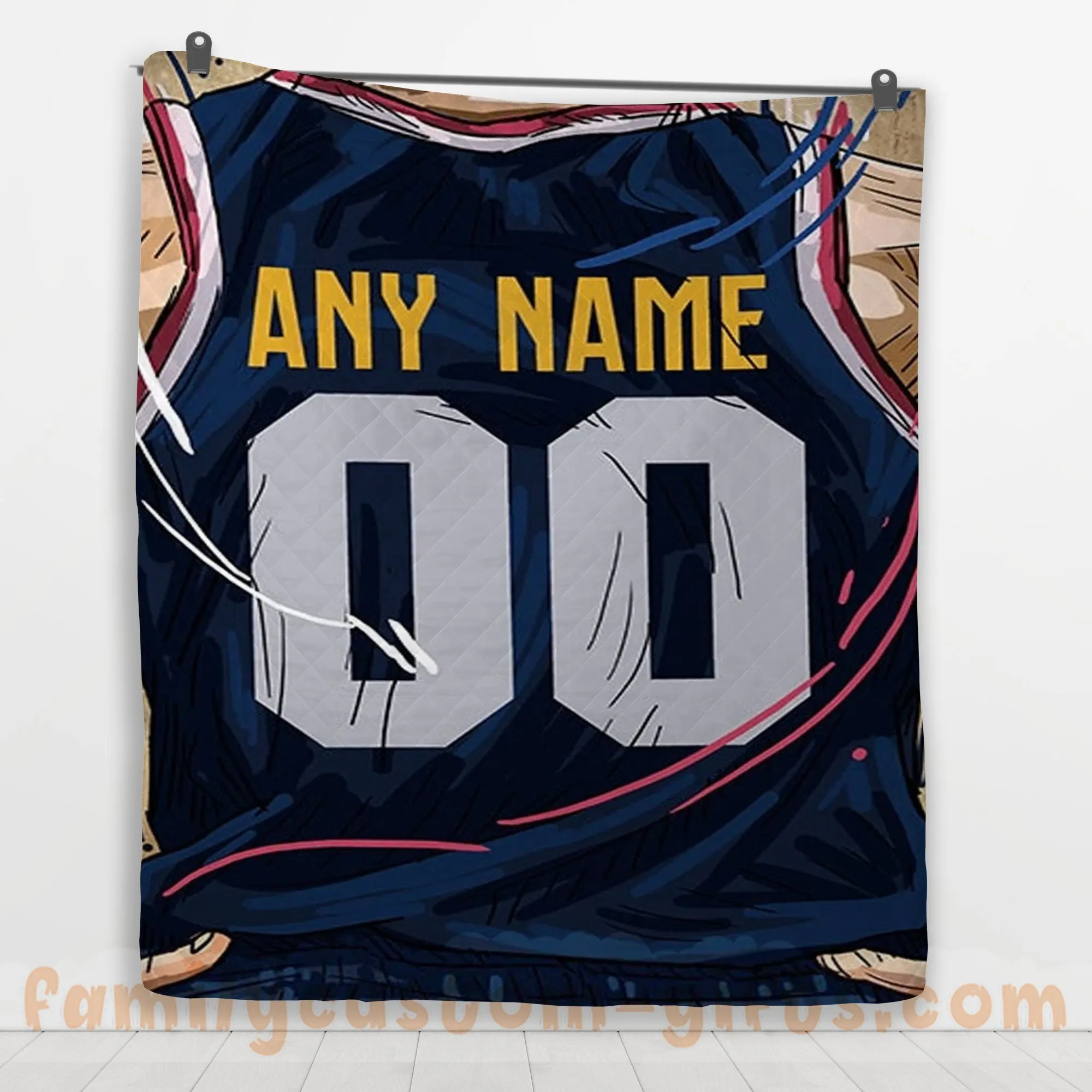 Custom Premium Quilt Blanket Denver Jersey Basketball Personalized Quilt Gifts for Her & Him