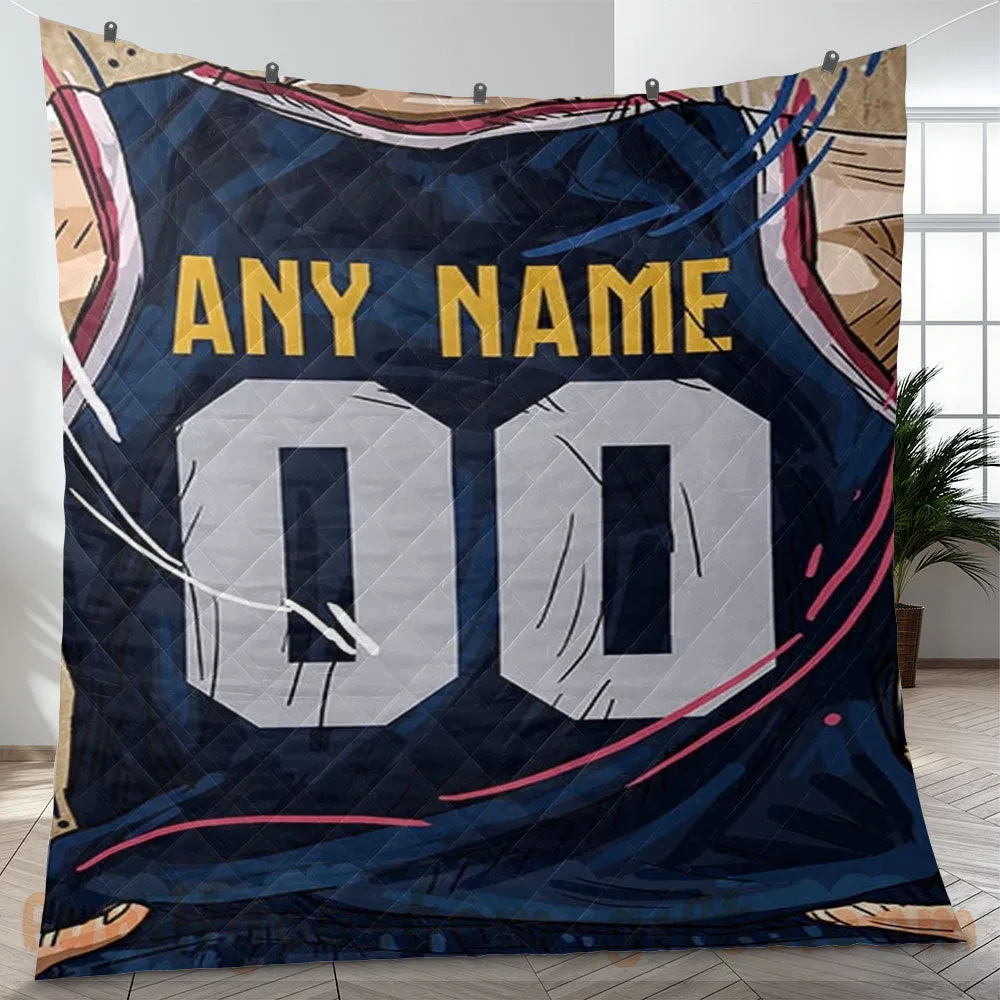 Custom Premium Quilt Blanket Denver Jersey Basketball Personalized Quilt Gifts for Her & Him