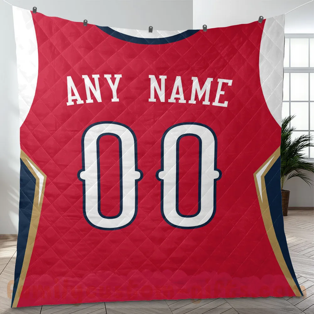 Custom Premium Quilt Blanket New Orleans Jersey Basketball Personalized Quilt Gifts for Her & Him