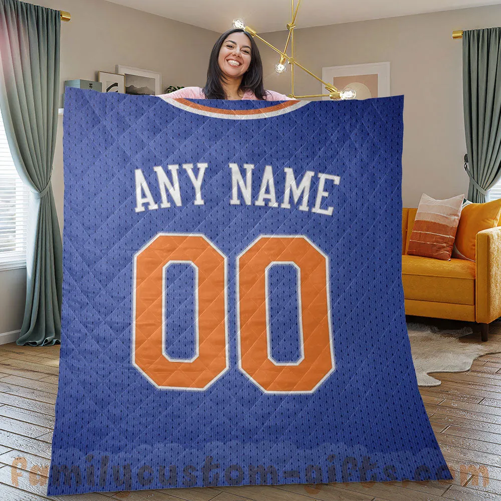 Custom Premium Quilt Blanket New York Jersey Basketball Personalized Quilt Gifts for Her & Him