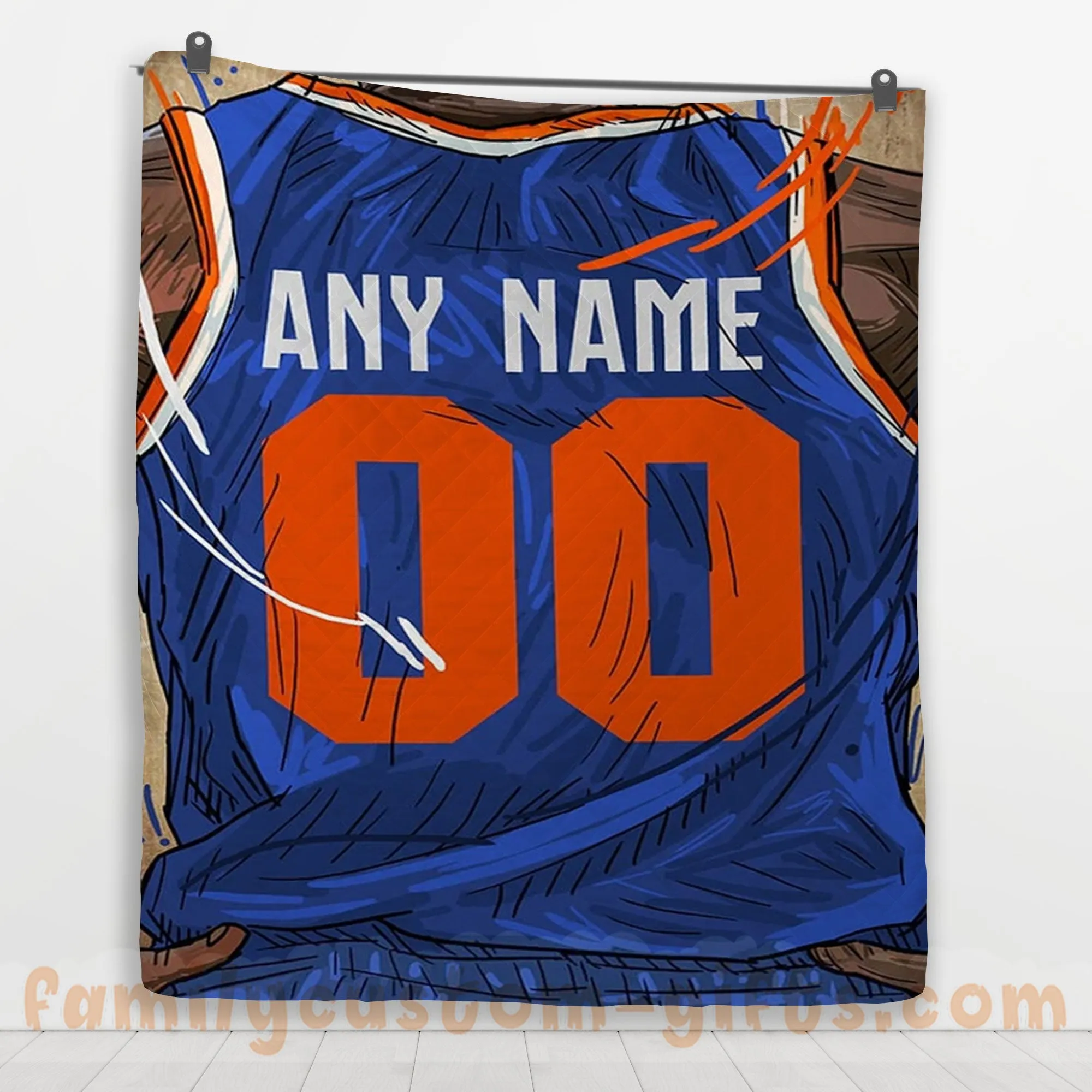 Custom Premium Quilt Blanket New York Jersey Basketball Personalized Quilt Gifts for Her & Him