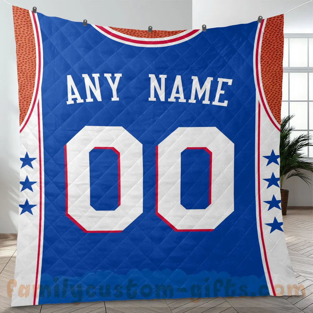 Custom Premium Quilt Blanket Philadelphia Jersey Basketball Personalized Quilt Gifts for Her & Him