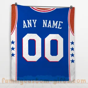 Custom Premium Quilt Blanket Philadelphia Jersey Basketball Personalized Quilt Gifts for Her & Him
