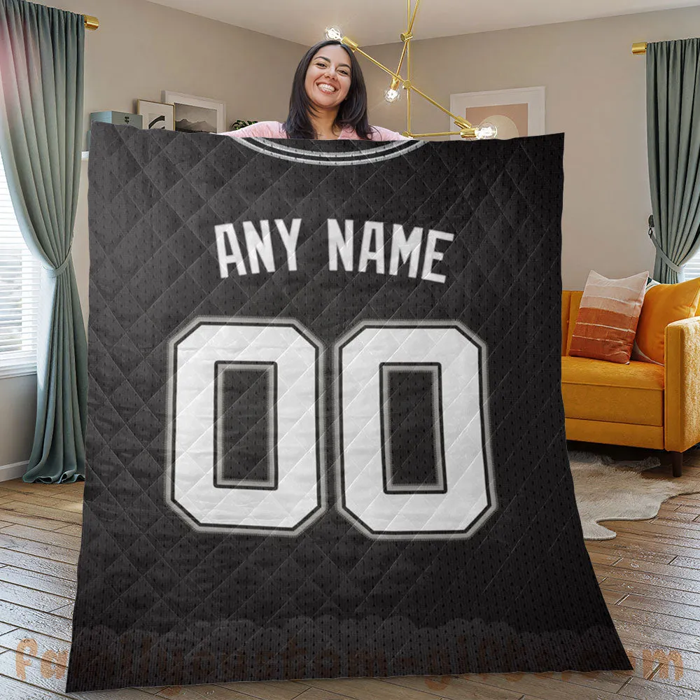 Custom Premium Quilt Blanket San Antonio Jersey Basketball Personalized Quilt Gifts for Her & Him