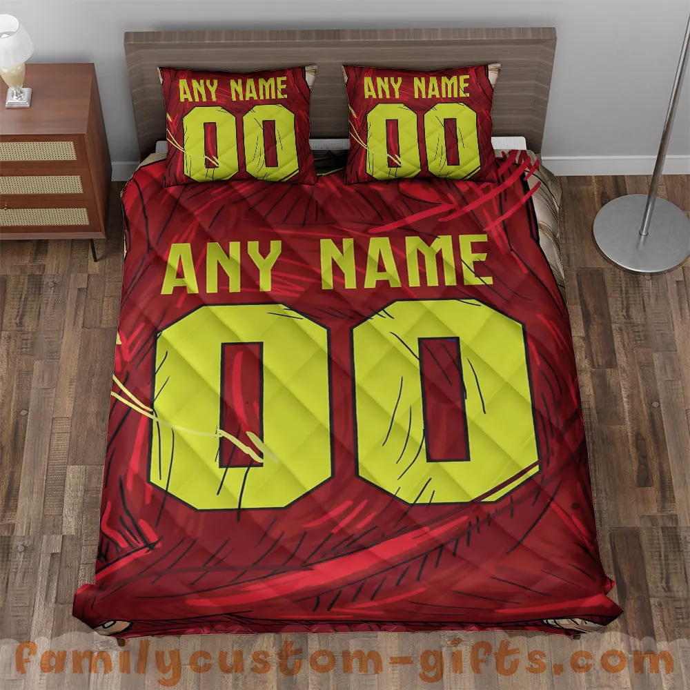 Custom Quilt Sets Atlanta Jersey Personalized Basketball Premium Quilt Bedding for Boys Girls Men Women