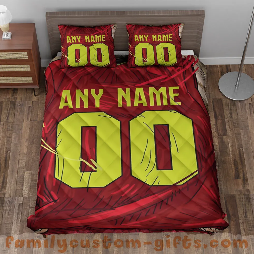Custom Quilt Sets Atlanta Jersey Personalized Basketball Premium Quilt Bedding for Boys Girls Men Women