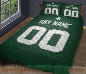 Custom Quilt Sets Boston Jersey Personalized Basketball Premium Quilt Bedding for Men Women